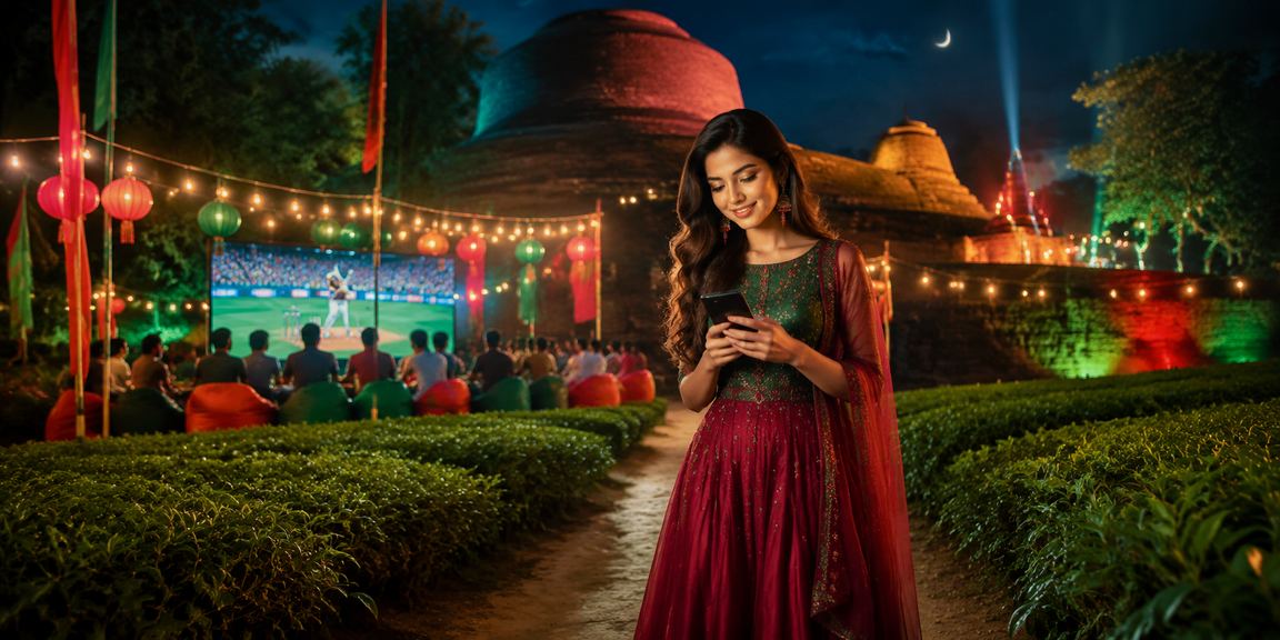 কুমিল্লায় ক্রিকেট বেটিং করছেন লাল-সবুজ পোশাকে একজন বাংলাদেশি সমর্থক